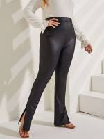  Split Regular Fit Plus Size Pants 7115