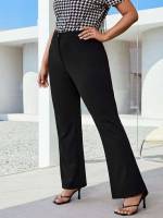  Casual Plain Long Plus Size Bottoms 6919