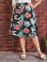 Boho Tropical Plus Size Skirts 6465