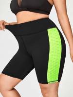 Colorblock Side Stripe Skinny Women Plus Activewear 647