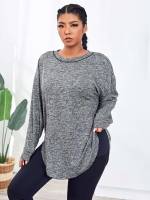  Long Sleeve Plus Size Sports Tops 1060