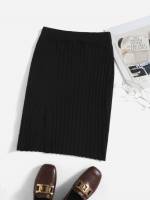 Short Black Elegant Plus Size Sweater Skirts 1077