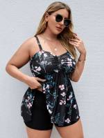 Floral Boho Plus Size Tankinis 8561