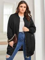 Plain Short Casual Plus Size Winter Coats 4577