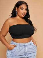  Plain Strapless Plus Size Tops 7827