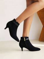 Buckle Plain Black Shoes 6366