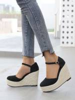  Black Women Wedges  Flatform 7137