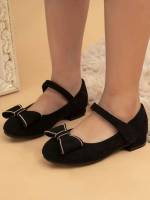  Black Bow Kids Flats 385