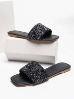 Glitter Black Fashionable Women Sandals 6489