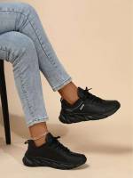  Lace Up Plain Black Shoes 4087