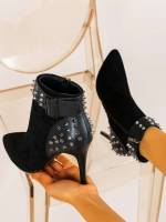  Studded Black Women Boots 3429