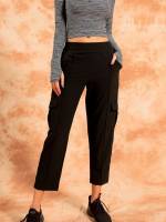 Black  Pocket Women Activewear 7185