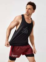 Sleeveless Regular Fit Letter Men Activewear 2371