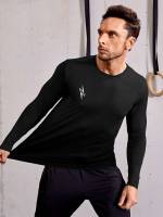  Letter Round Neck Men Active Tops 583