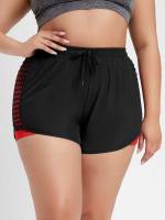  Skinny Black Plus Size Sports Shorts 4504