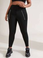 Contrast Binding Skinny Cropped Women Plus Activewear 3940