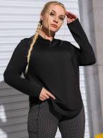  Long Sleeve Hooded Long Plus Size Sports Tops 8910