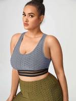  Contrast Mesh Women Plus Activewear 5404