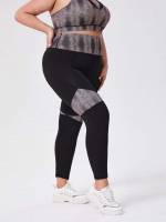 Polka Dot Skinny  Women Plus Activewear 8142