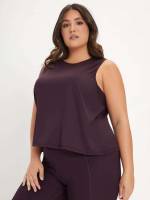   Plain Plus Size Sports Tops 9808