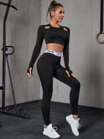  Round Neck Long Sleeve Women Activewear 2111