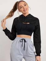  Plain Black Women Activewear 309