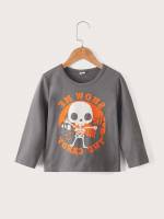 Regular Round Neck Casual Halloween Toddler Boy T-Shirts 9409