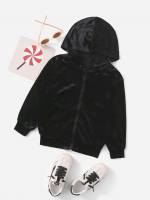 Casual Long Sleeve Black Regular Fit Toddler Girl Jackets 5182