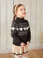 Geometric Regular Casual Toddler Girl Sweaters 827