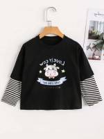  Black Regular Fit Toddler Girl T-Shirts 5957