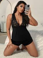  Black Sleeveless Underwear  Sleepwear 5538