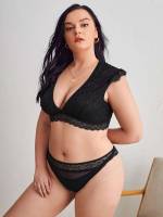  Plain Plus Size Bra  Panty Sets 1887