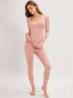  Plain Long Sleeve Women Sleep  Lounge 2512