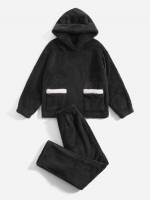 Cute Pocket Black Colorblock Kids Underwear  Sleepwear 2288