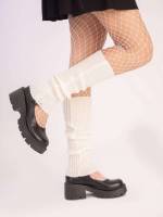 Black Plain Women Socks  Hosiery 8554