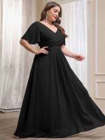  Plain Maxi Plus Size Wedding Party Wear 4703