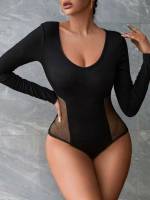  Black V neck Women Jumpsuits  Bodysuits 899