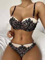   Black Women Bra  Panty Sets 723