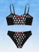   Black Women Bra  Panty Sets 7843