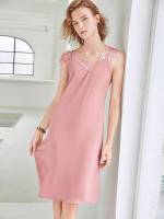  Plain V neck Women Dresses 8339