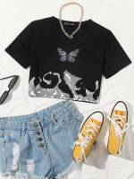 Black Casual Slim Fit Women Tops, Blouses  Tee 763