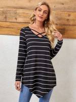  V neck Casual Long Women T-Shirts 90