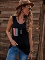  Black Geometric Women Tops, Blouses  Tee 244