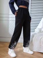 Rhinestone Black  Women Bottoms 5959