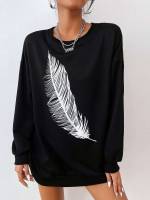 Tribal Long Round Neck Oversized Women Clothing 193