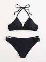 Black Halter Women Swimwear 4769