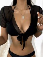  Crop Plain Women Beachwear 458