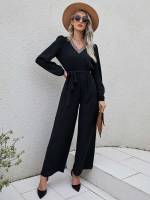 Geometric Boho Regular Fit Black Women Jumpsuits  Bodysuits 350