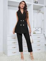  Lapel Sleeveless Women Suits 419