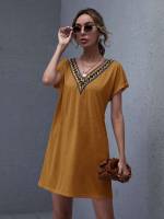 Short Black Short Sleeve Regular Fit Women Dresses 416